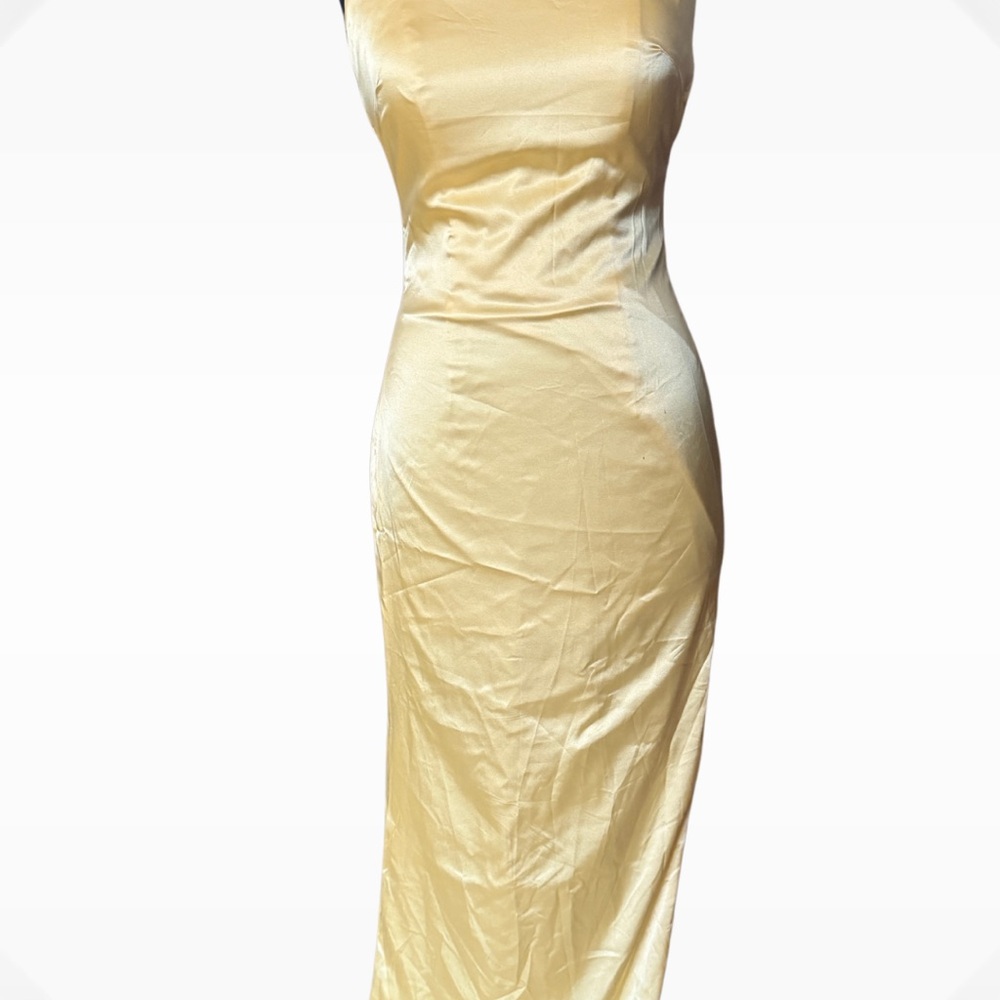 Elegant Yellow Sleeveless Dress